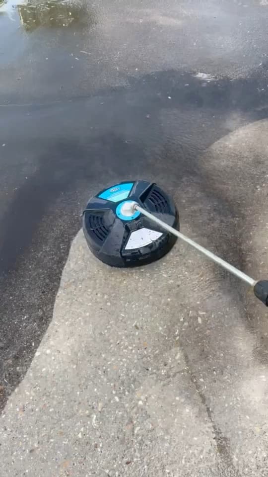 Concrete drive being surface cleaned in Gretna